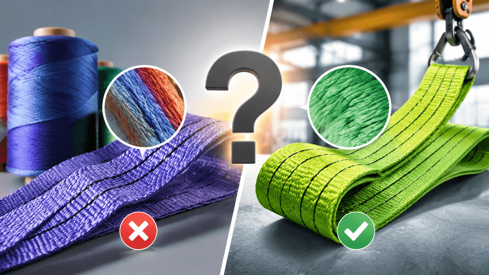 Teñido de eslingas textiles mediante pigmentación continua para eslingas de poliéster, nylon y polipropileno utilizadas en elevación de cargas industriales